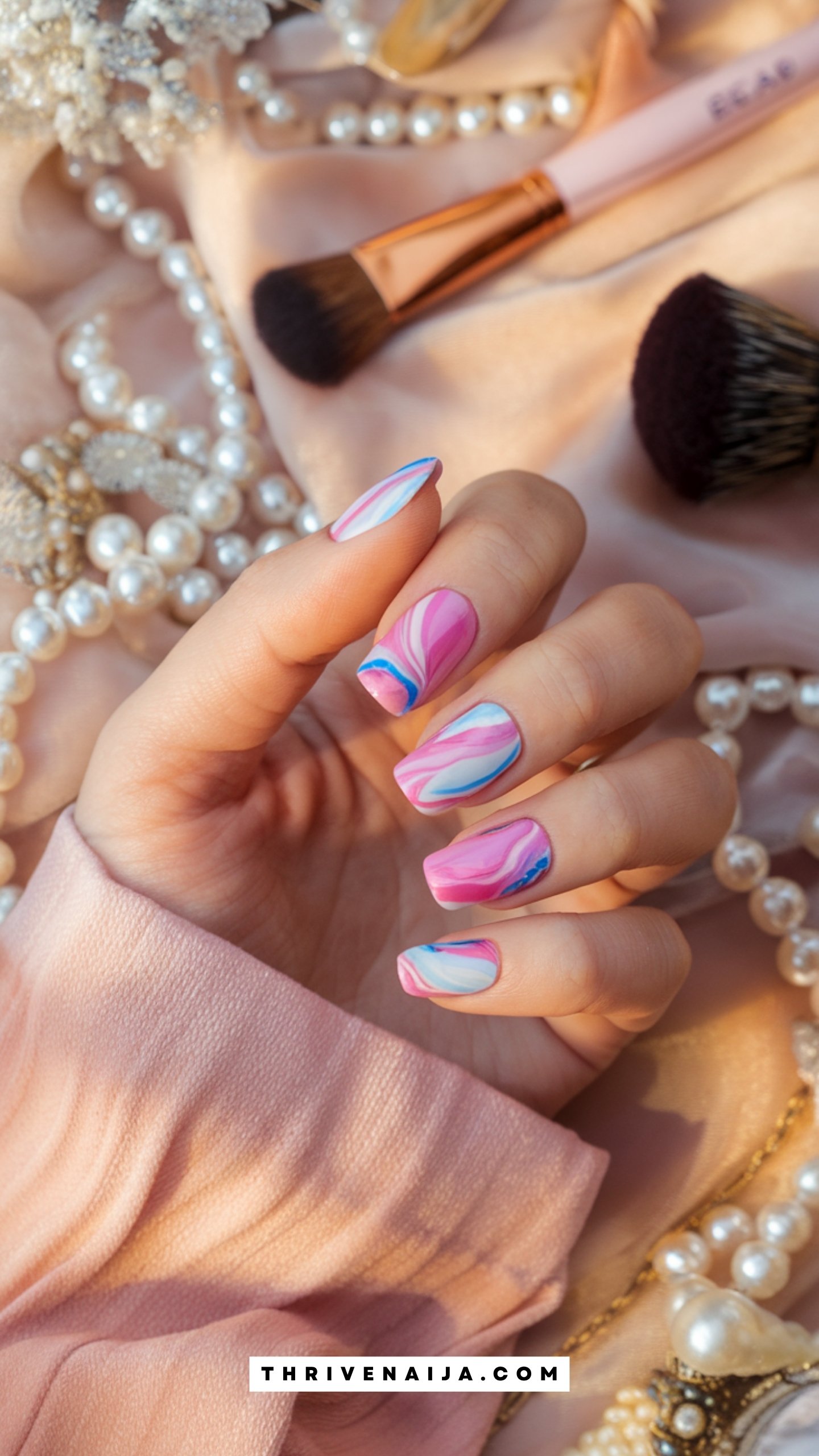 Marble Swirl Reveal Nails