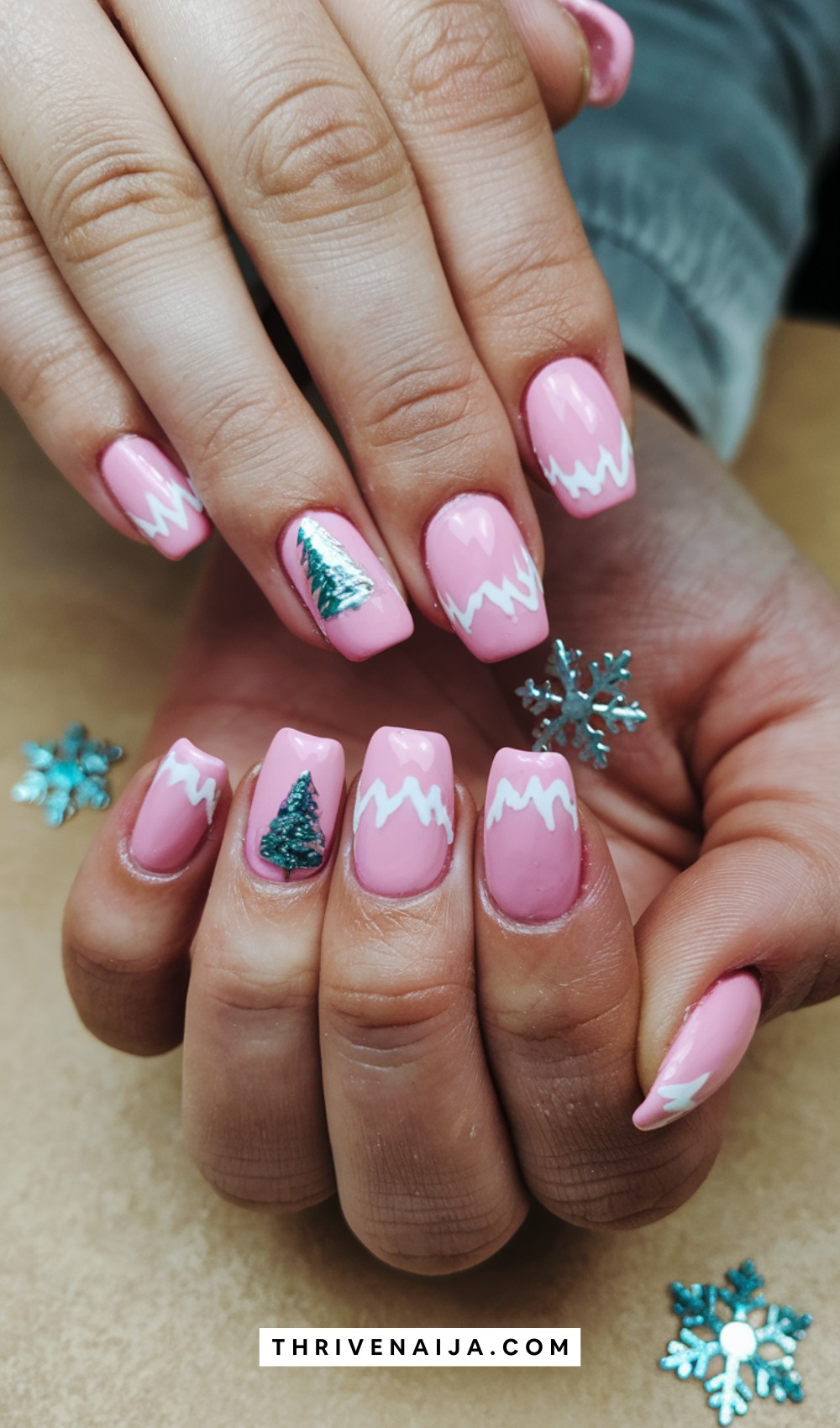 Classic Pink Winter Nails