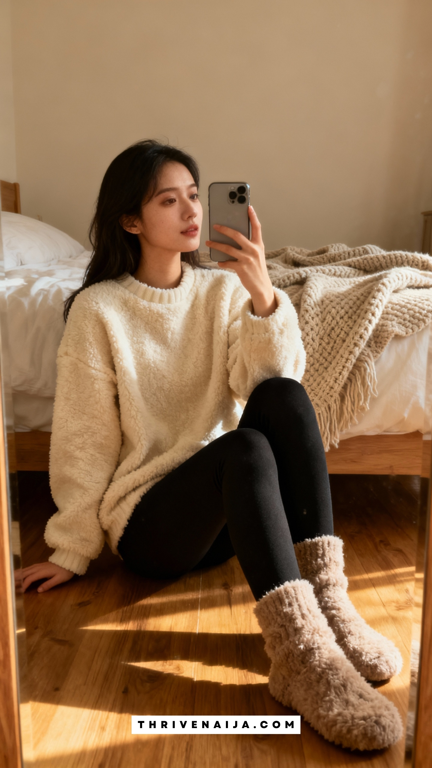 Sherpa Pullover with Leggings and Cozy Socks