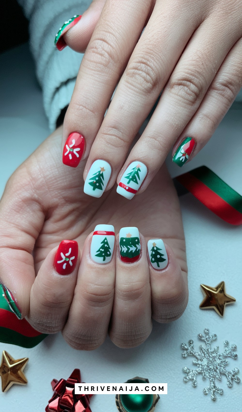 Christmas Tree Nail Design