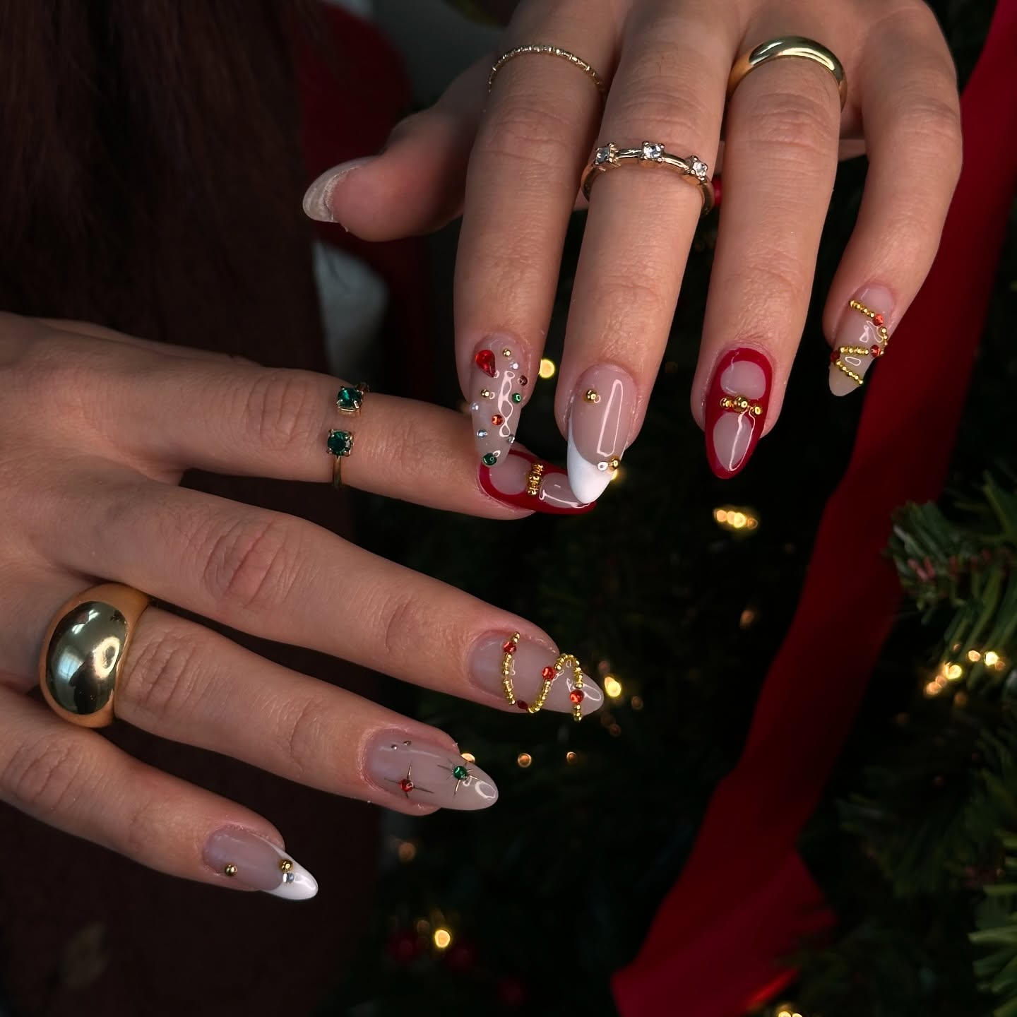 Nude Christmas Nails