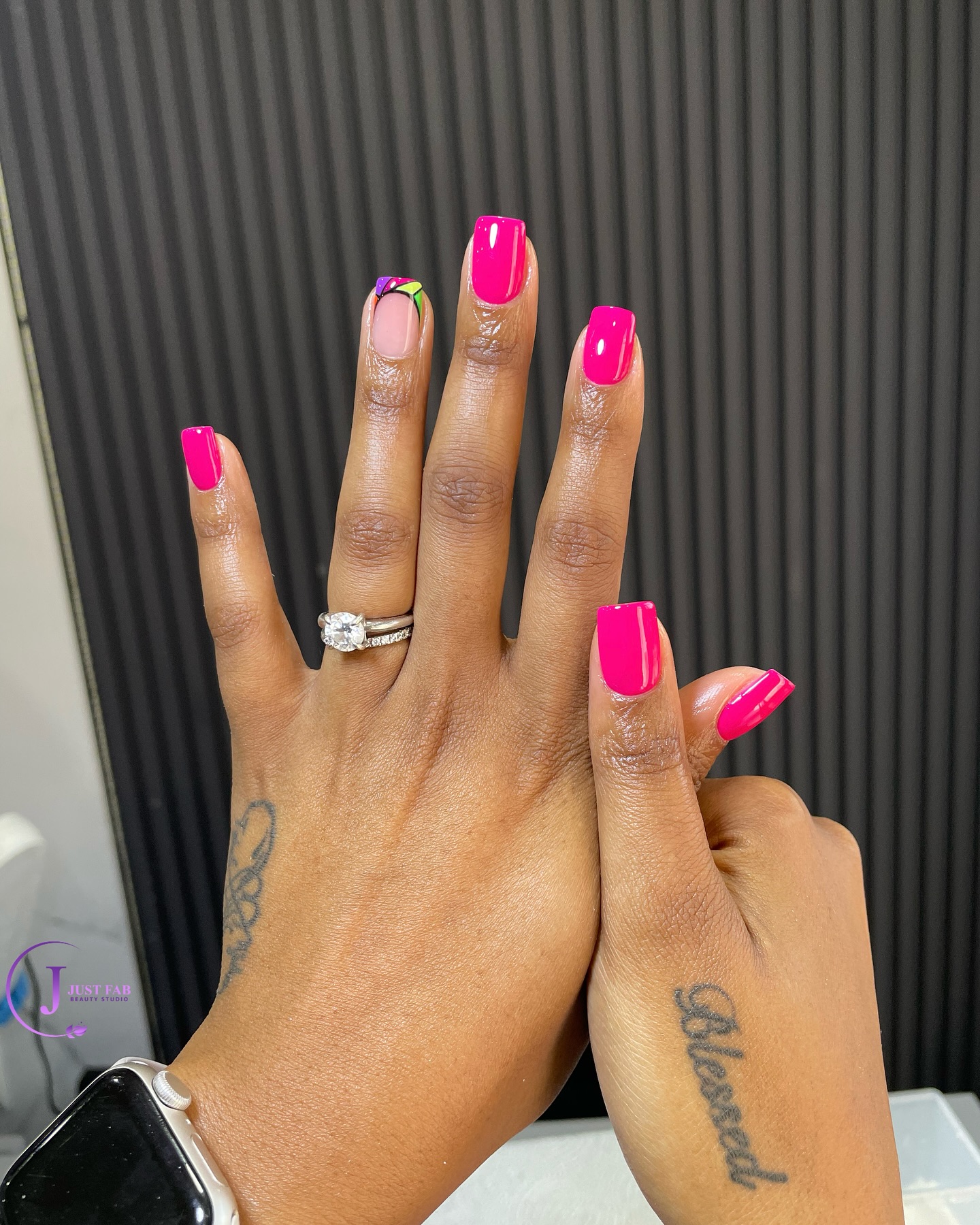 Bold and Bright Hot Pink Nails