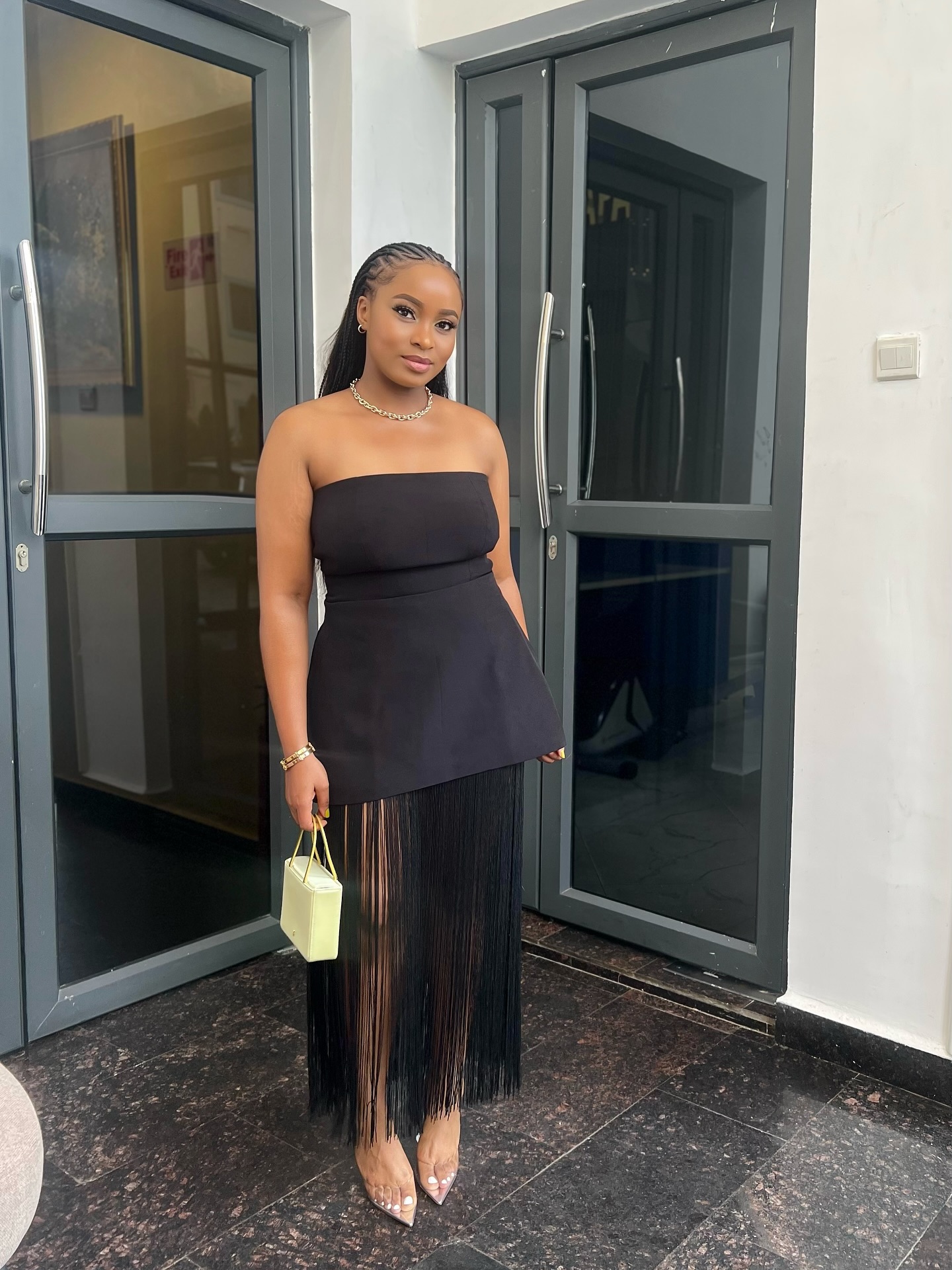 Black Tube Dress with Strings