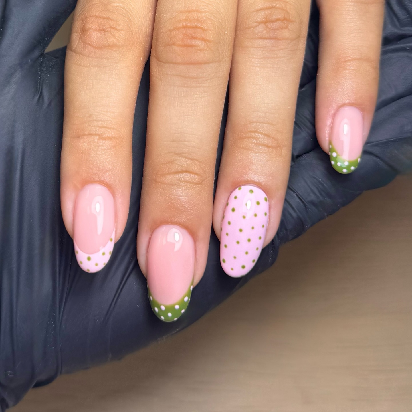 Polka dot nails