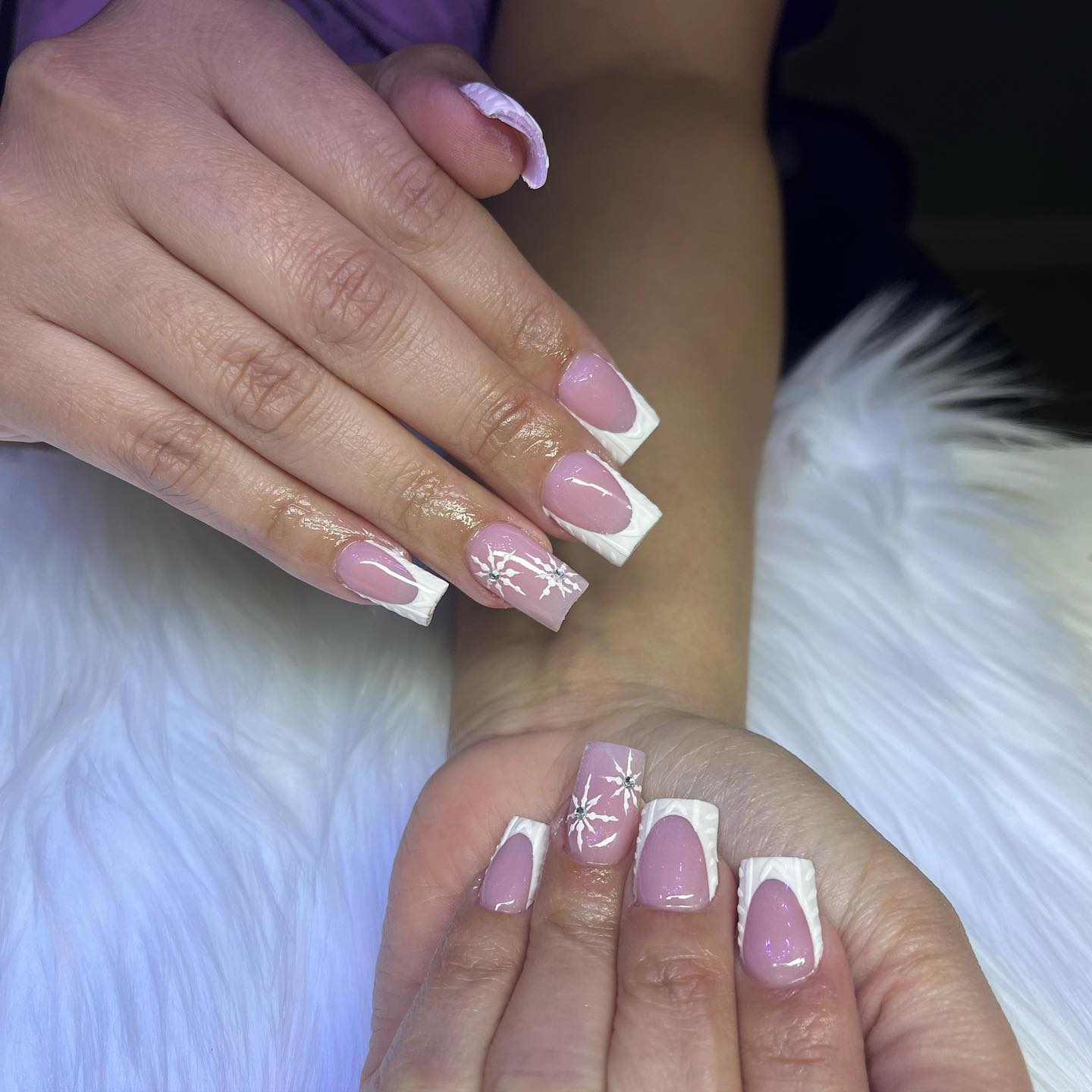 Classic French Tip Winter Nail