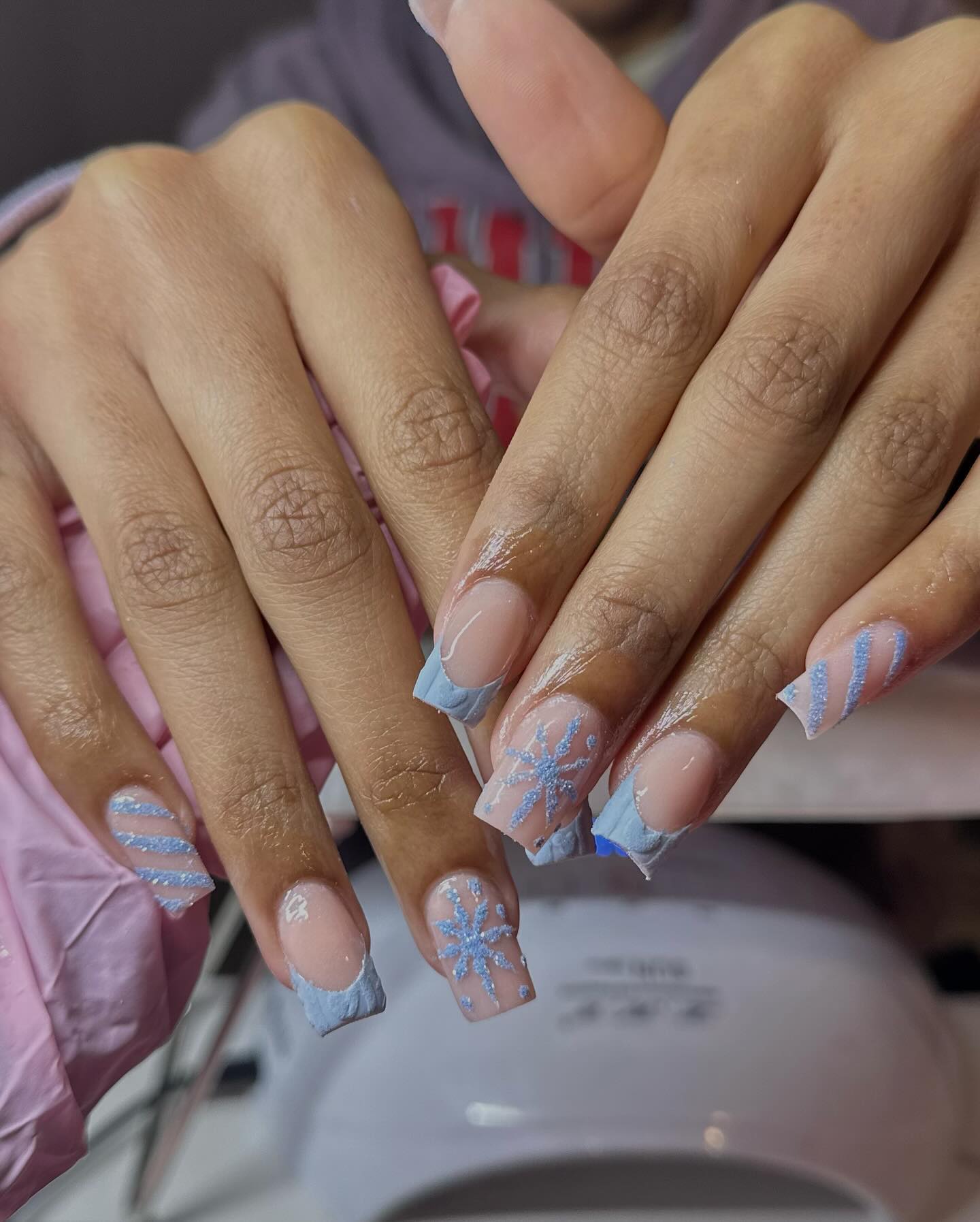 Blue Short Winter Nails