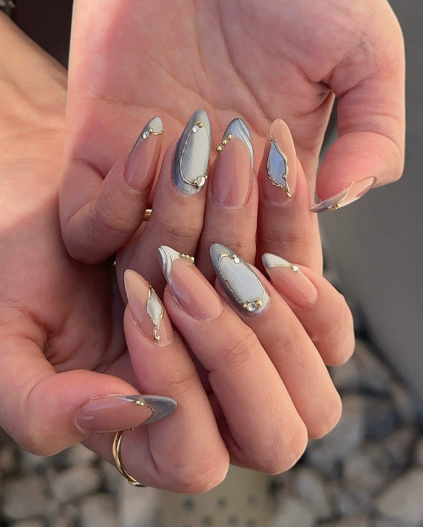 Icy Winter Nail Design