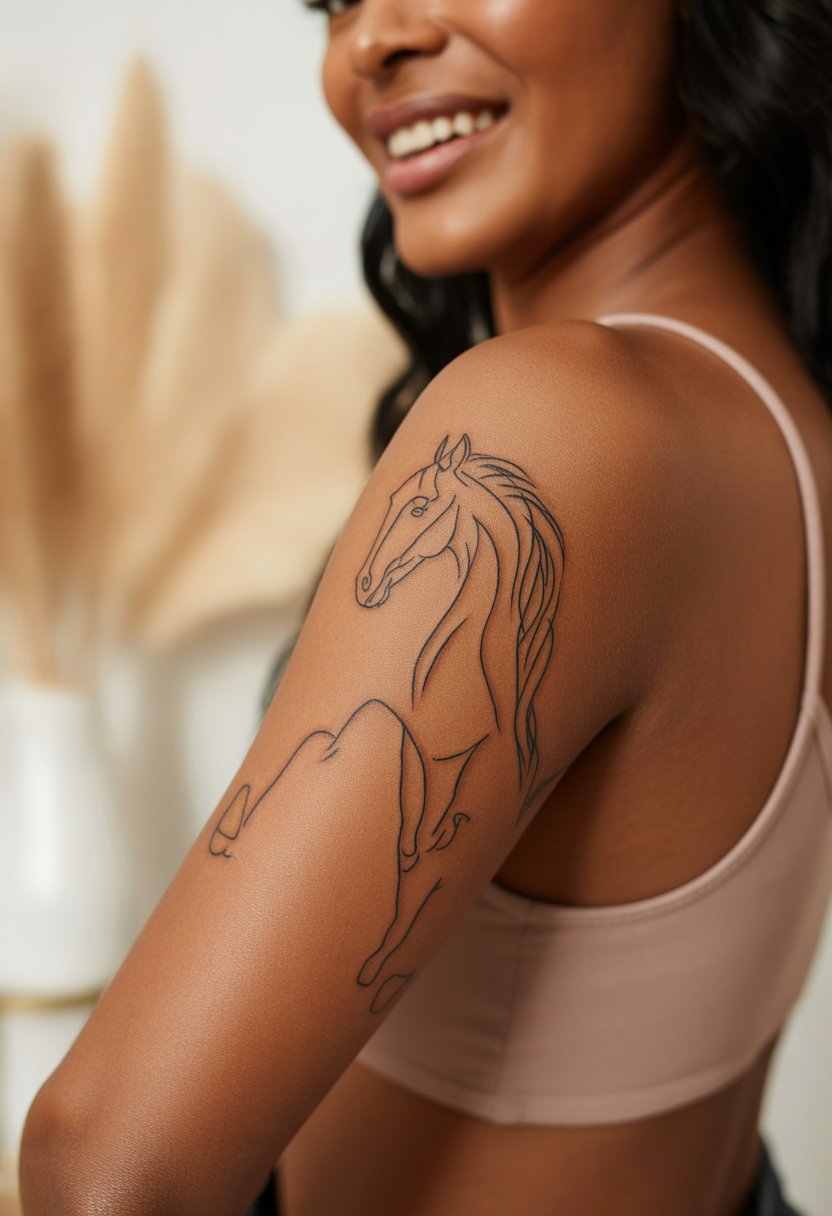 Abstract Horse Line Art