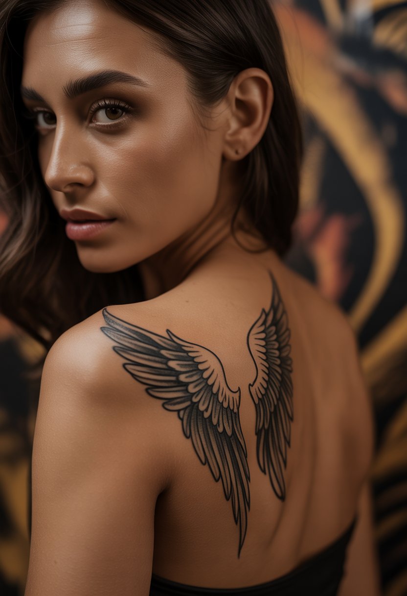 Bold Black Angel Wings