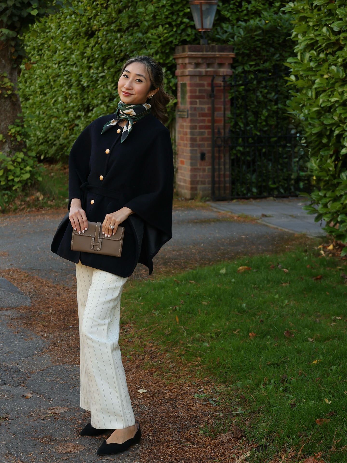 Cape Coat Blouse with Trouser