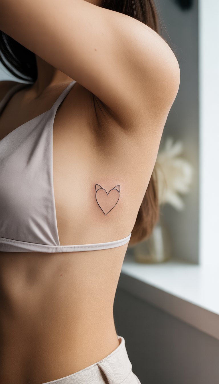 Cat Heart Outline