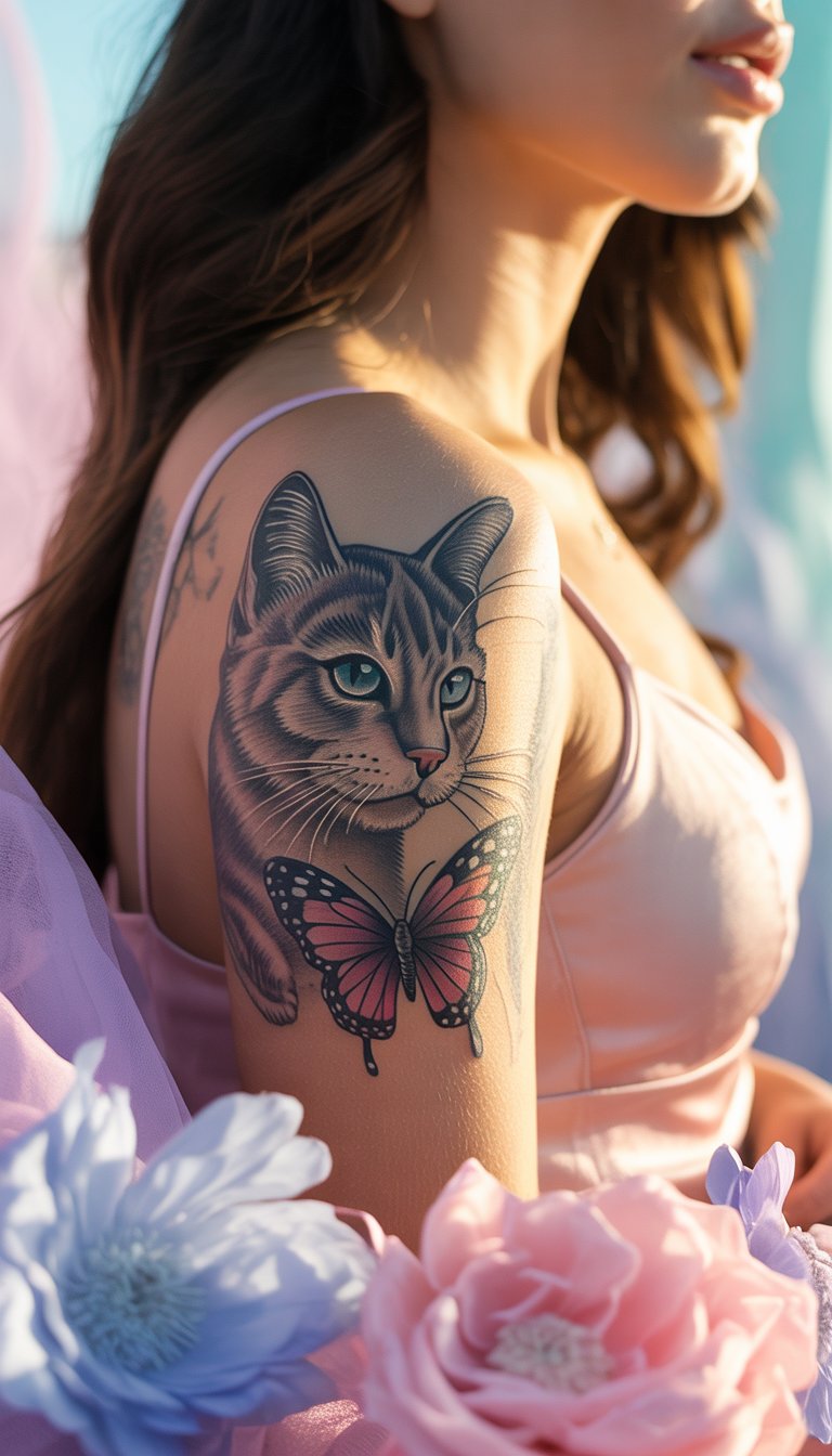 Cat with Butterfly