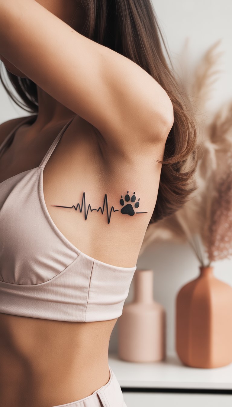 Dog and Heartbeat Line