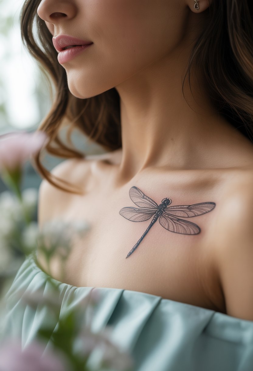 Dragonfly in Flight Tattoo