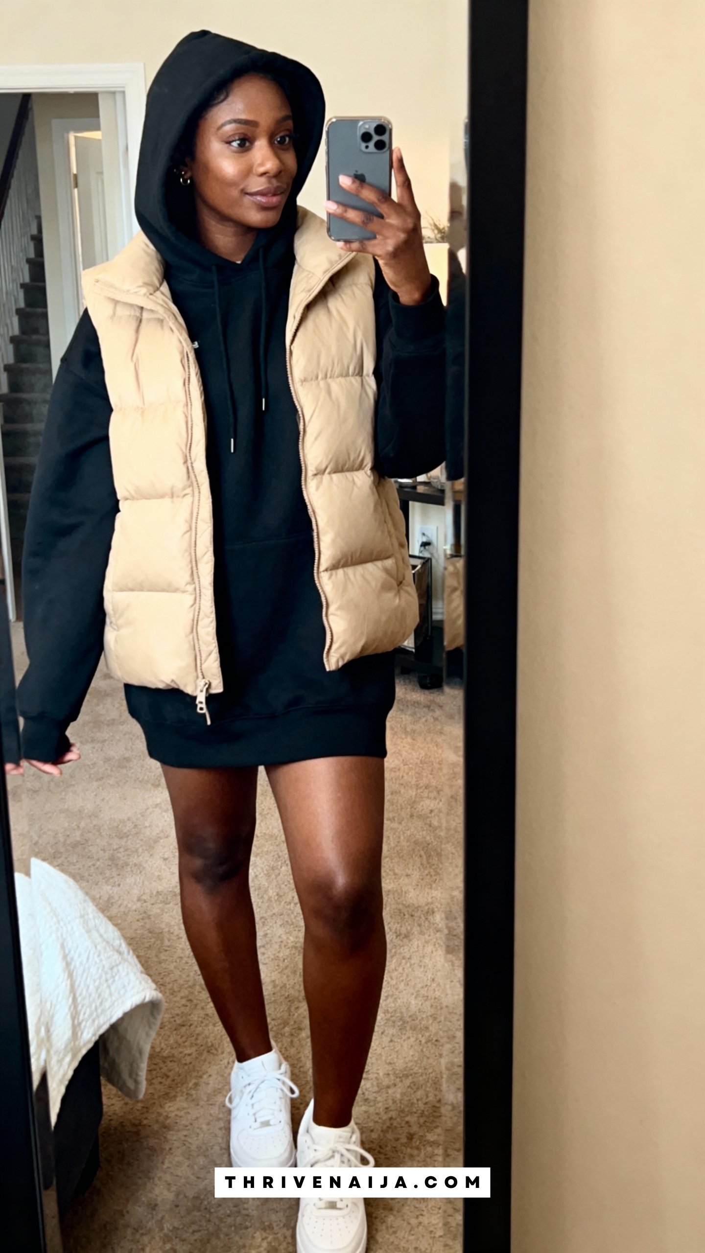 Hoodie Dress with Sneakers