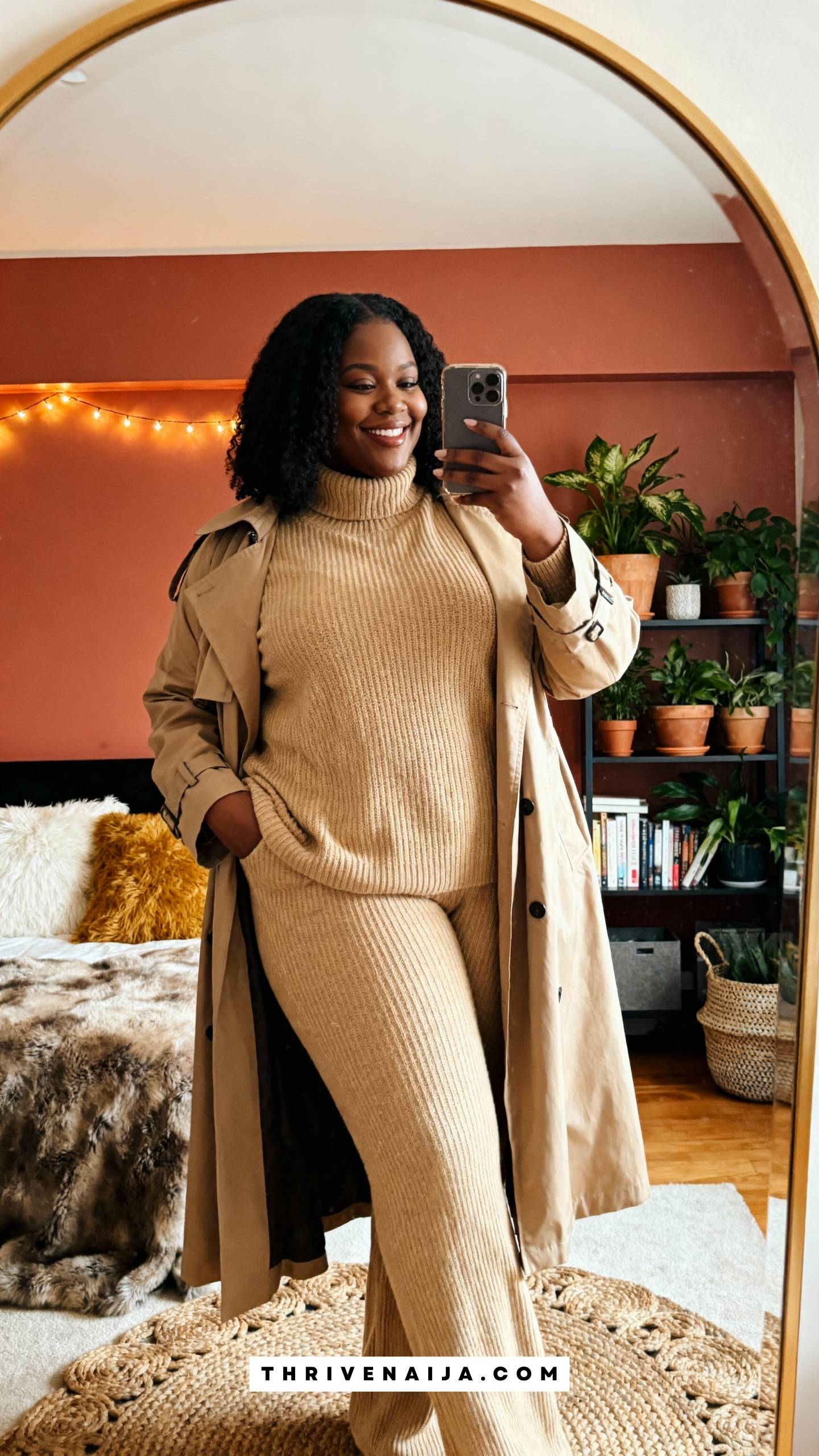 Knit Set with Long Coat