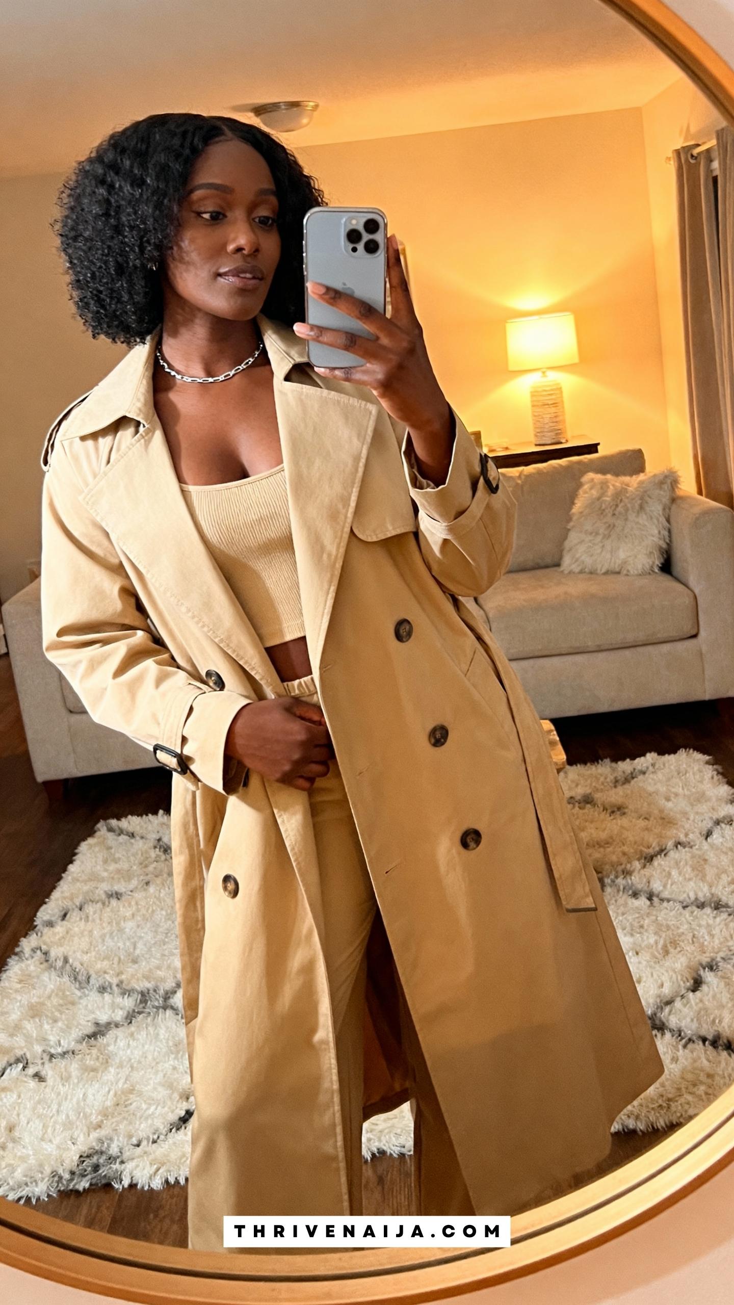 Long Trench with Monochrome Outfit