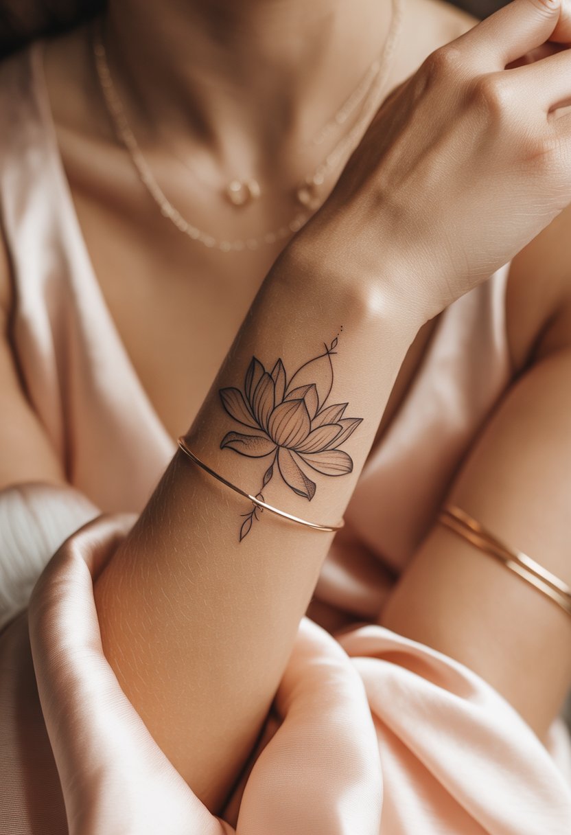 Lotus Bracelet Tattoo