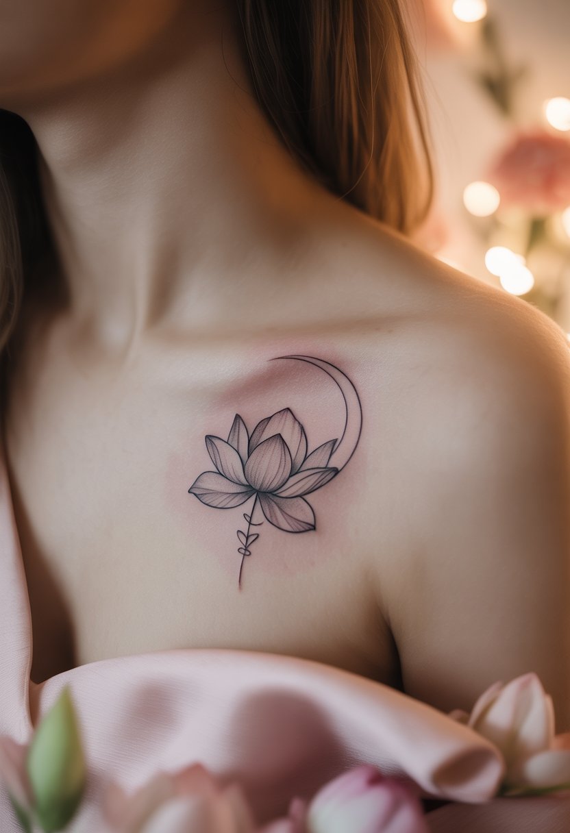 Lotus with Moon