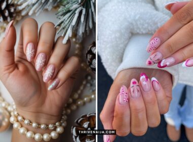 Lovely Pink Christmas Nails