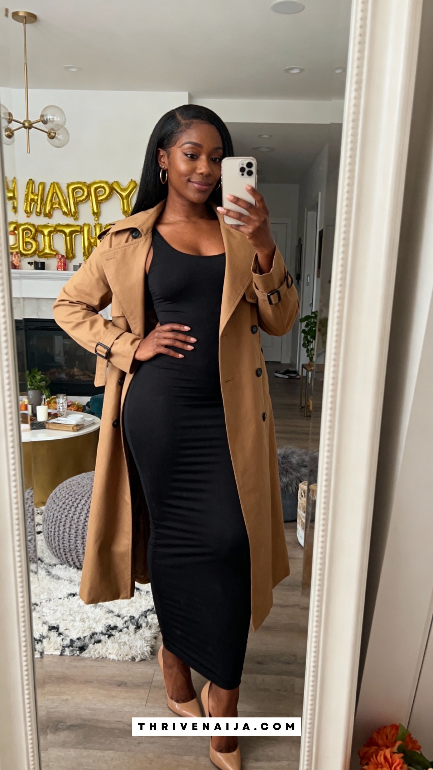 Maxi Dress with Trench Coat