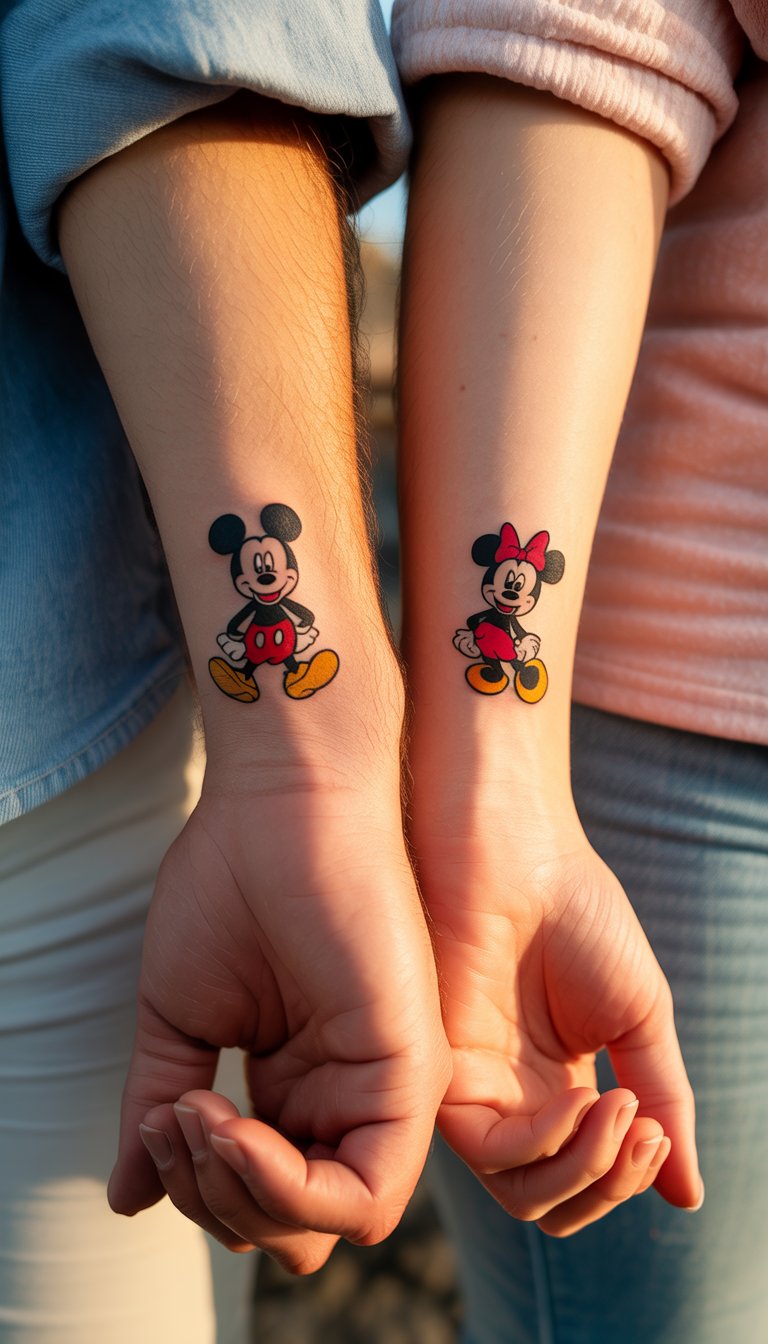 Mickey and Minnie Couple Tattoo