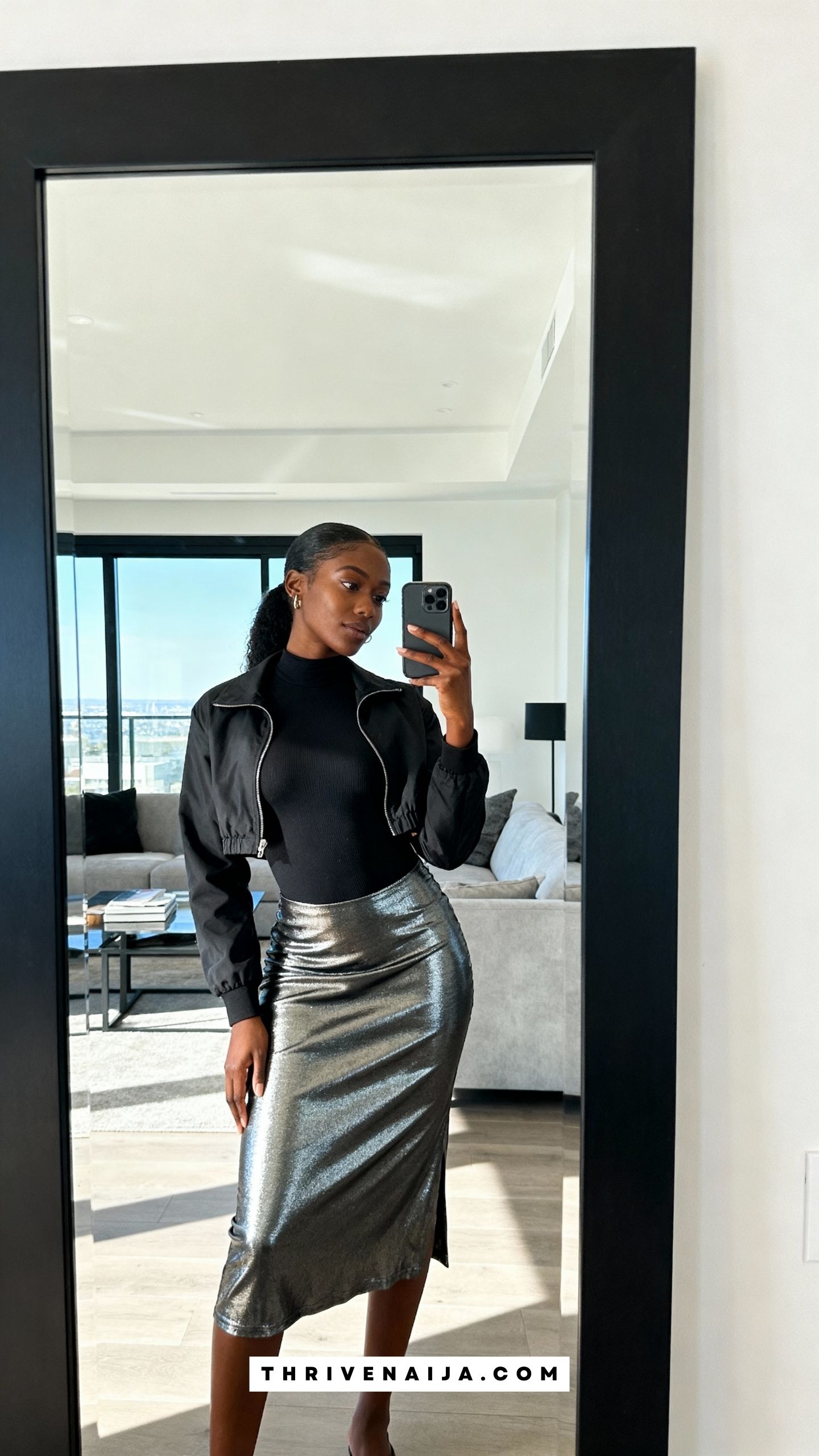 Midi Skirt with Fitted Bodysuit