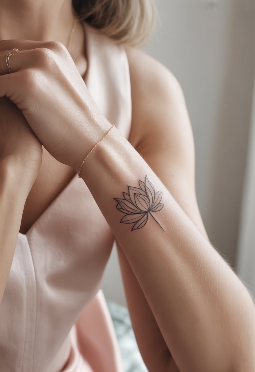 Minimal Lotus Outline