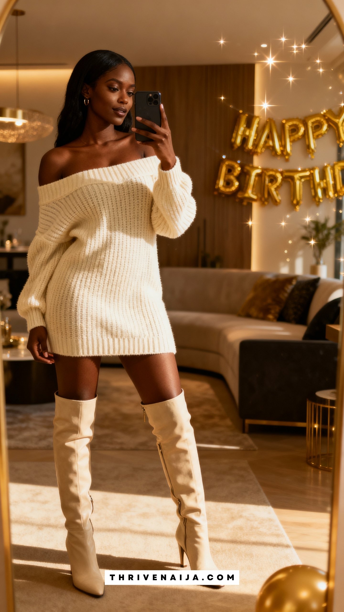 Off-Shoulder Knit Dress