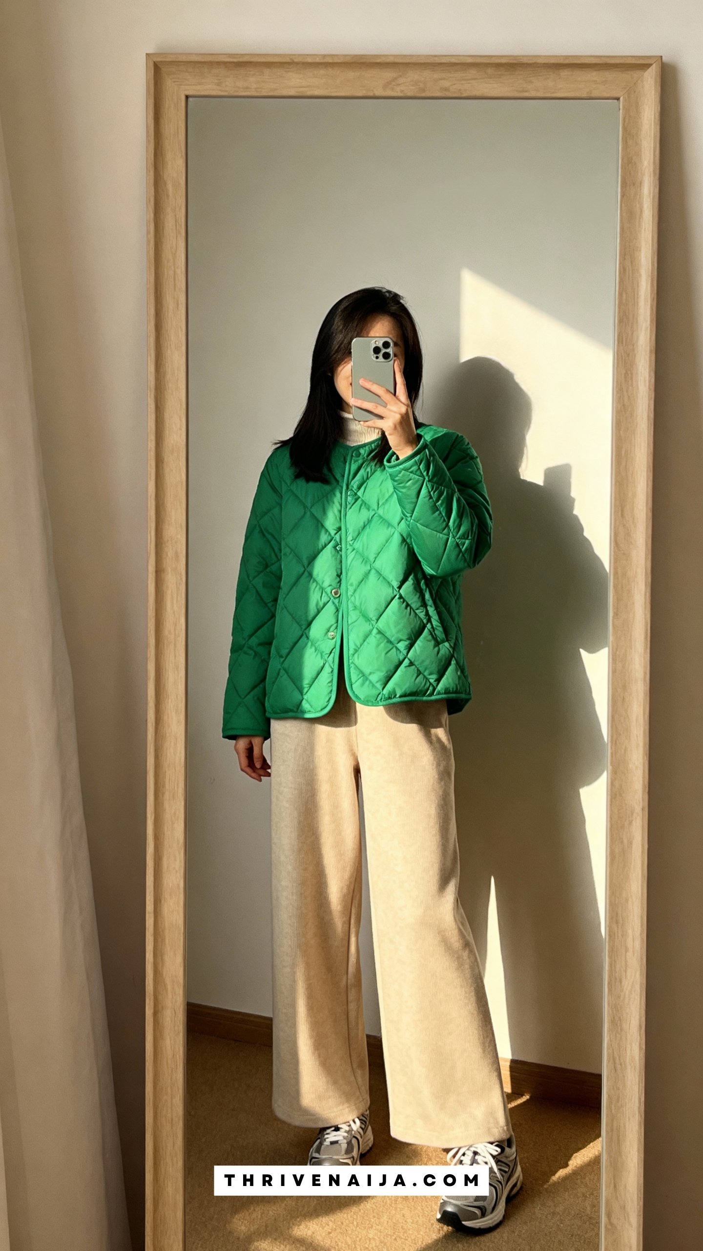 Quilted Jacket with Wide-Leg Pants