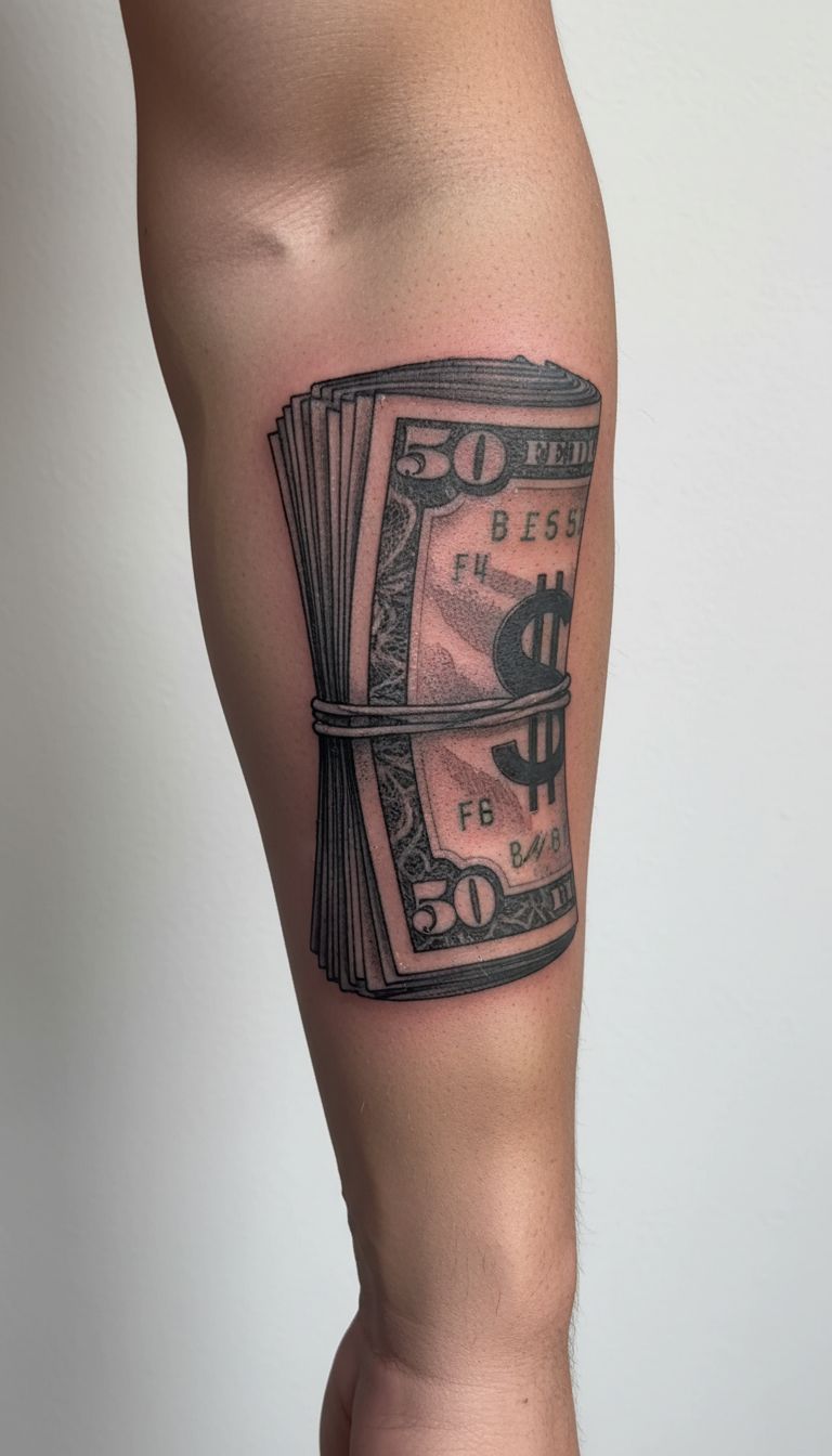 Roll of Cash Tattoo
