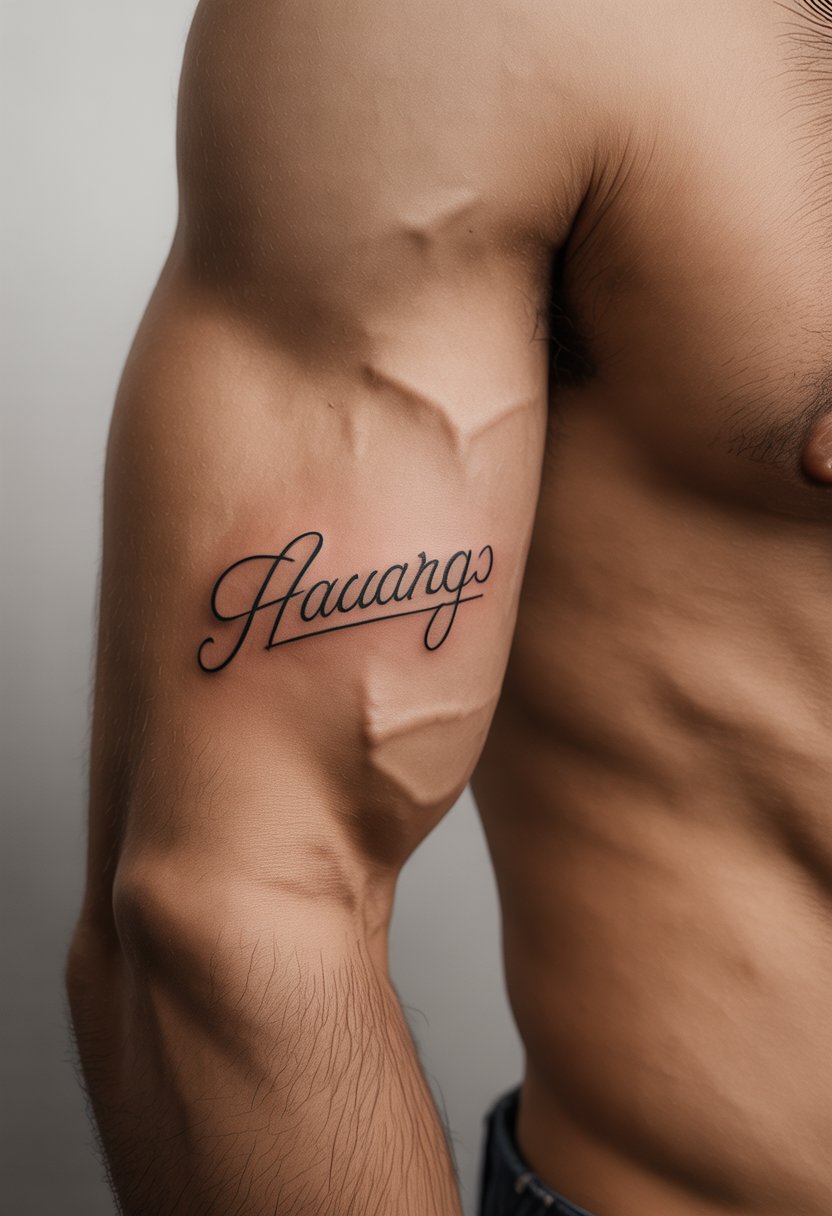 Single Word Script Tattoo
