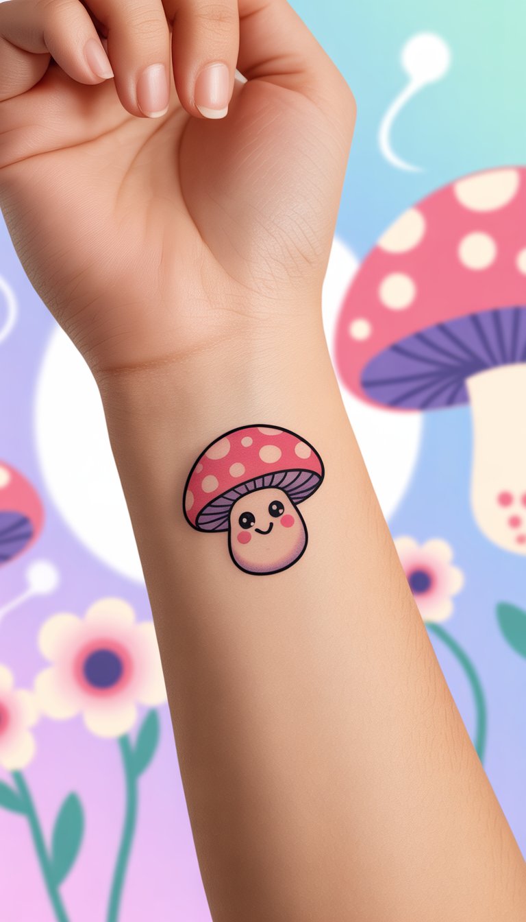 Smiling Cartoon Mushroom