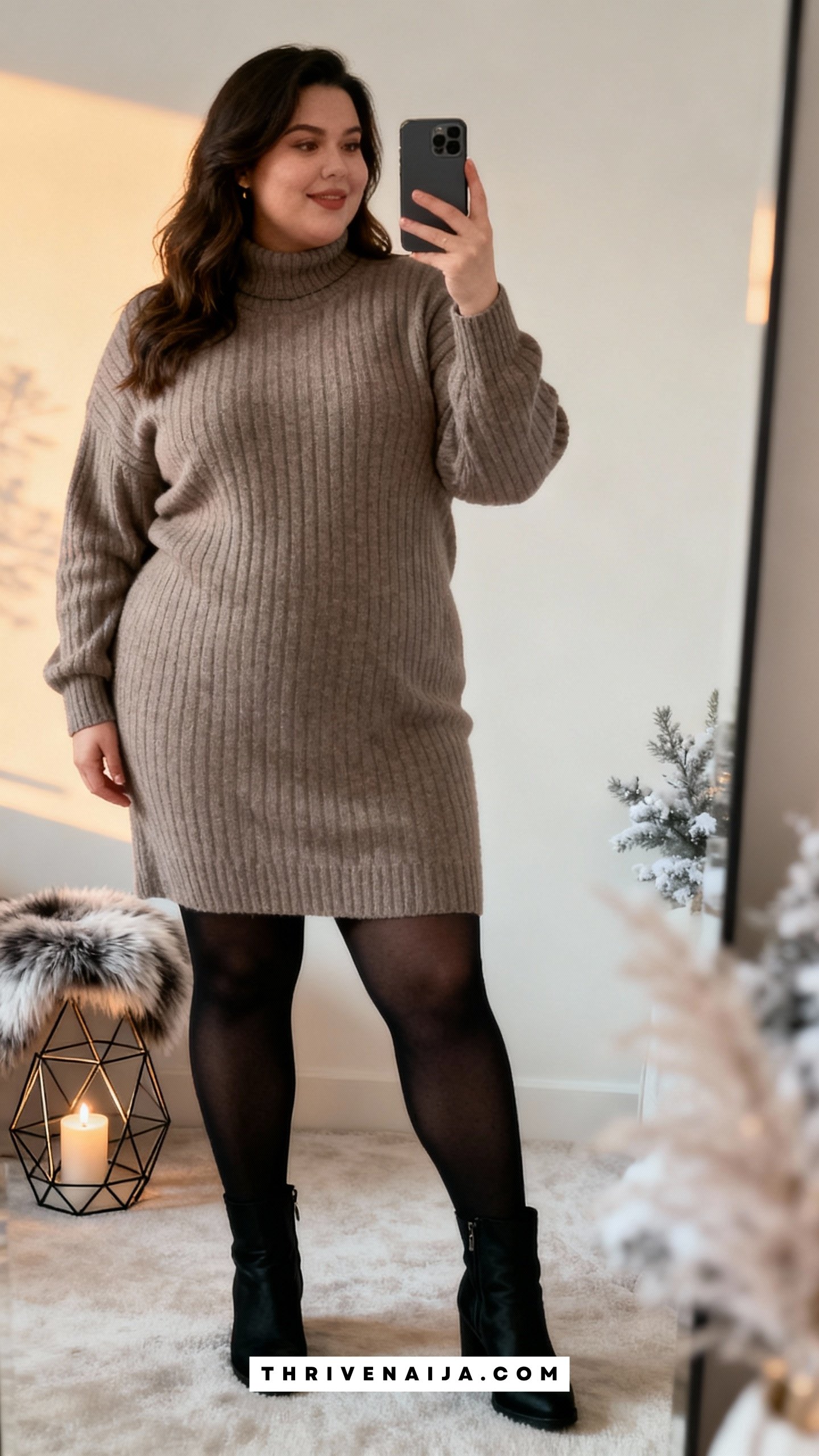 Sweater Dress with Tights