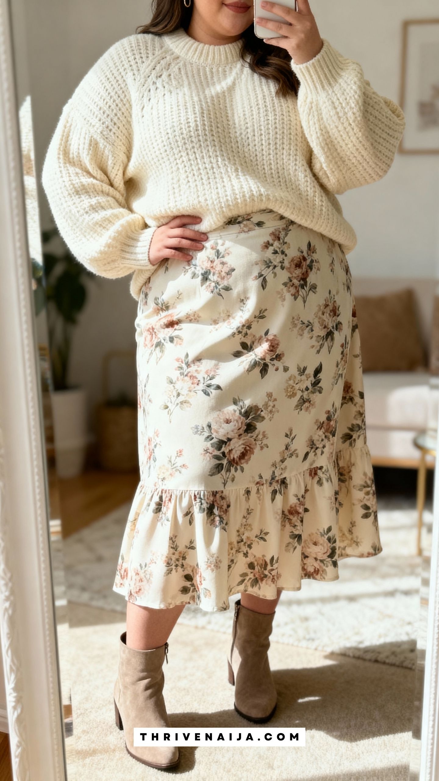Sweater and Midi Skirt Combo