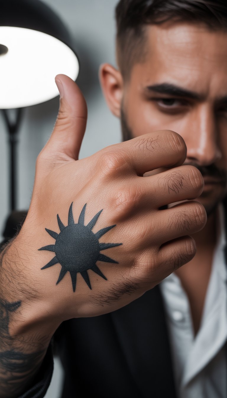 Tiny Black Ink Sun