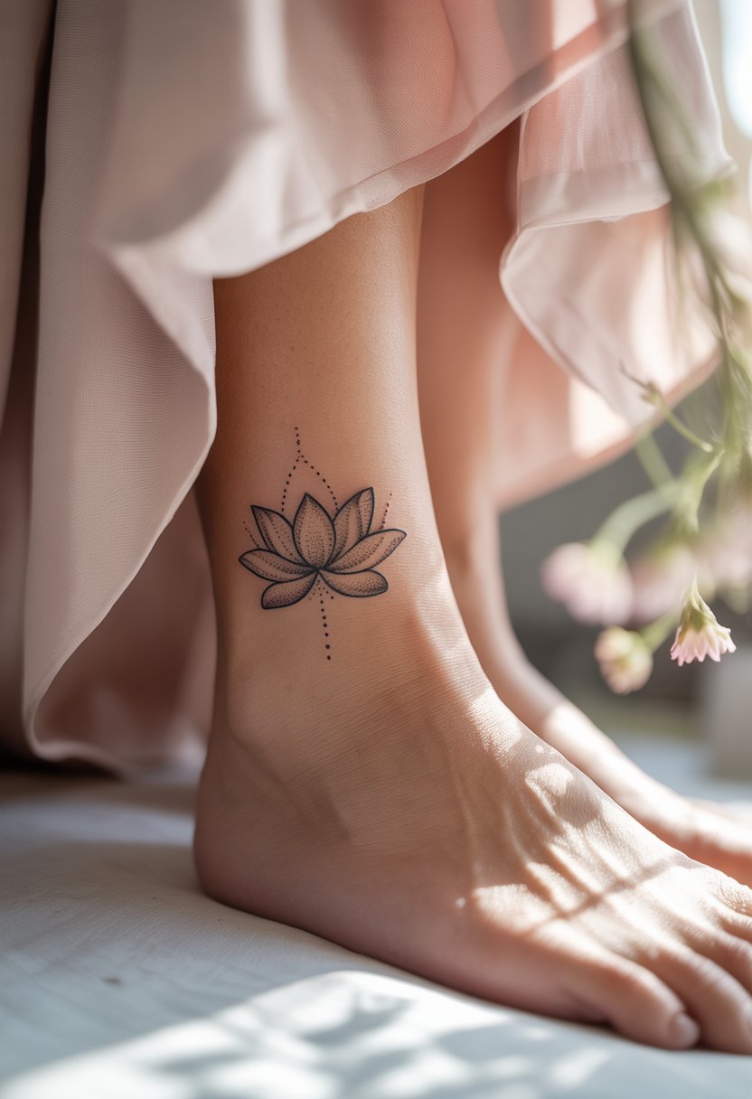 Tiny Lotus Dotwork