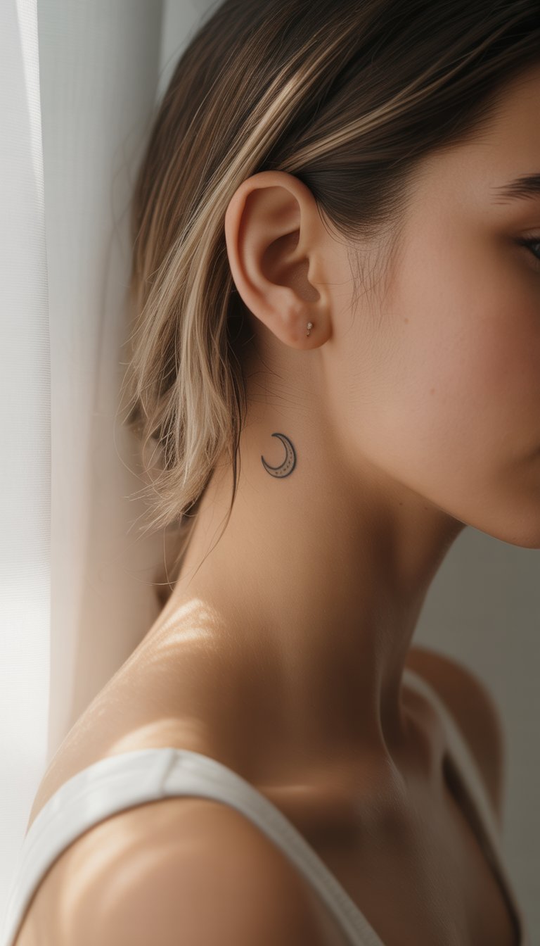 Tiny Moon Tattoo