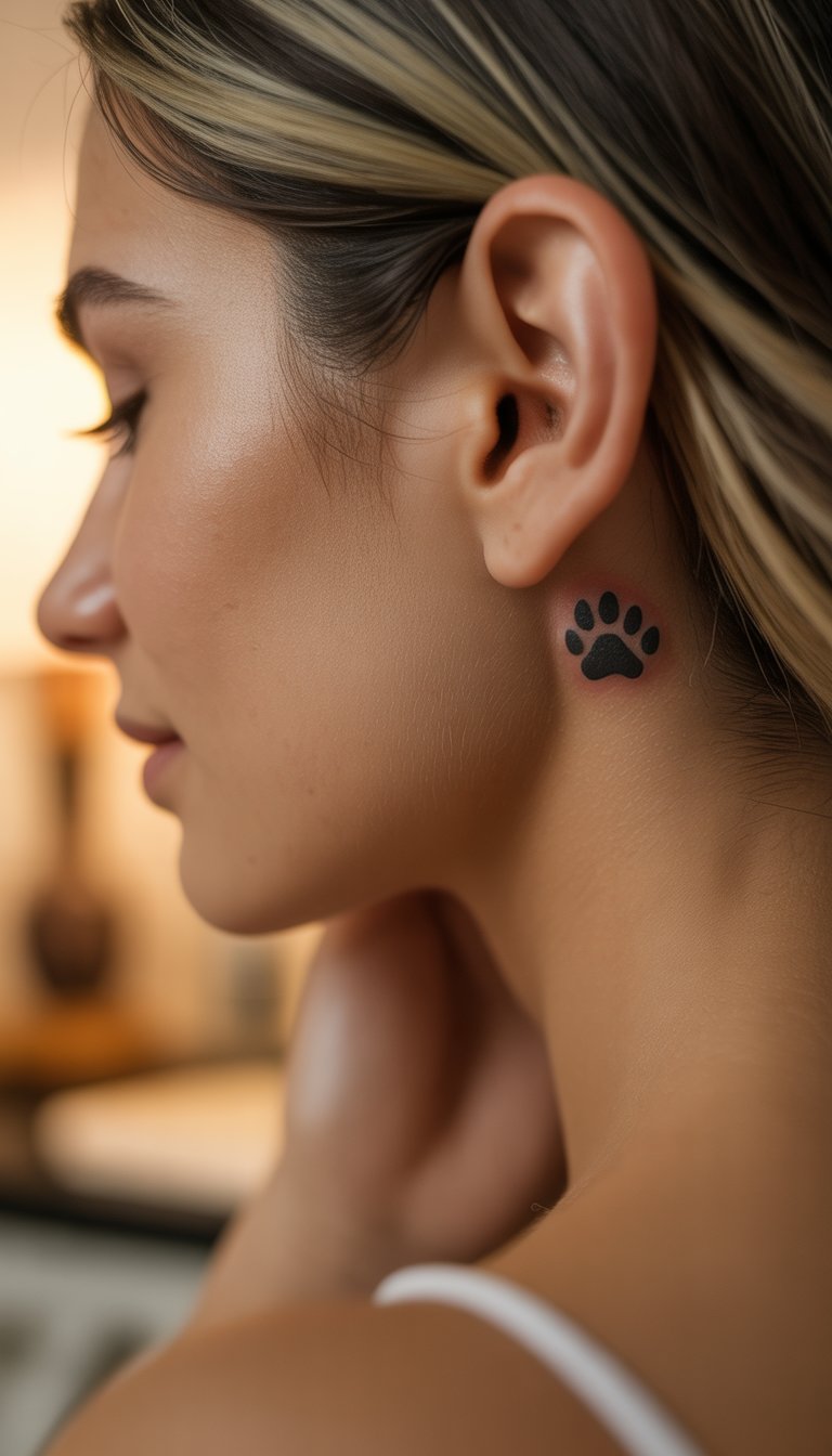 Tiny Paw Print Tattoo