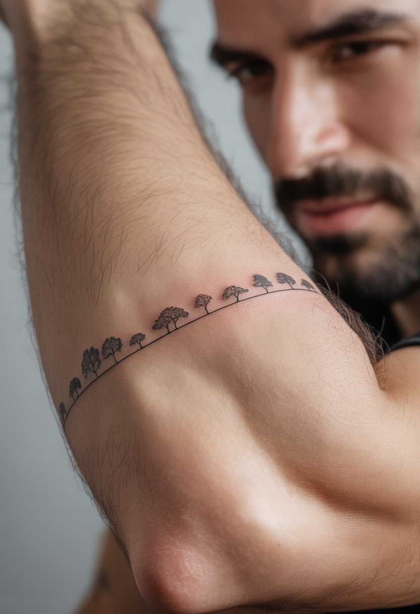 Tiny Tree Line Tattoo