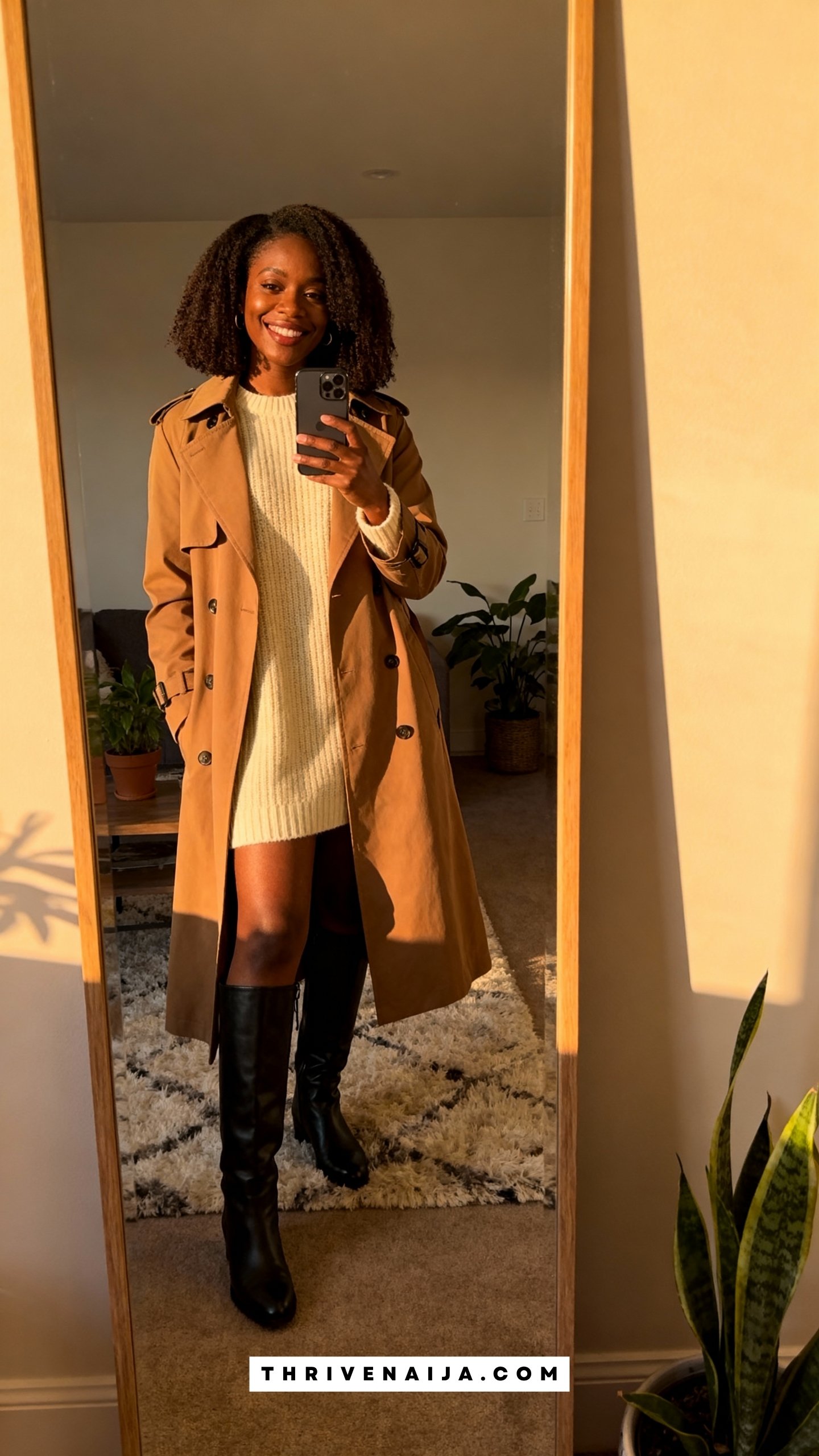 Trench Over Sweater Dress