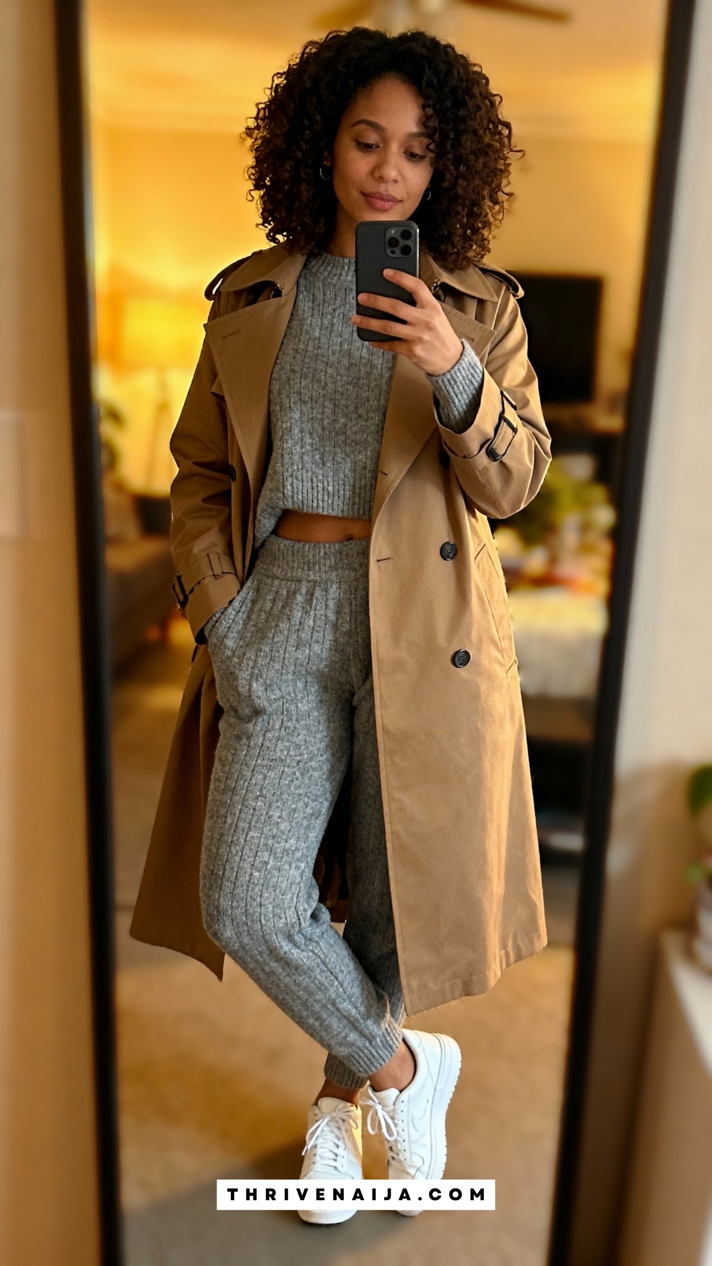 Trench with Knit Set