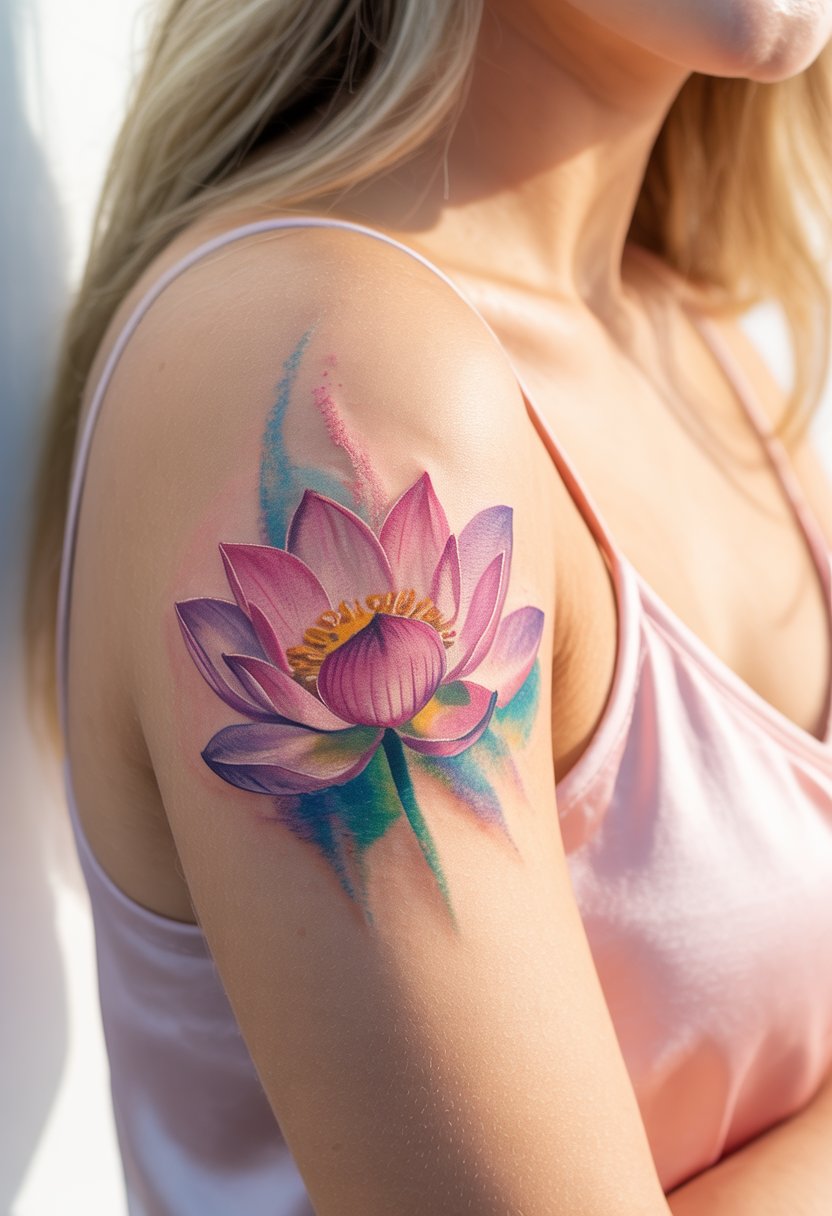 Watercolor Lotus