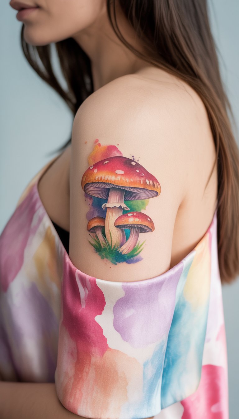 Watercolor Mushroom