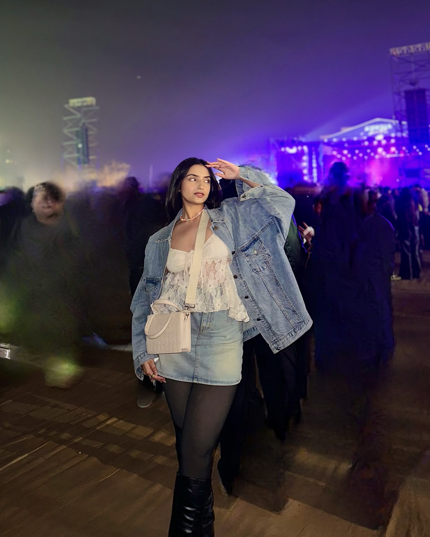 Mini Denim Skirt with Oversized Jeans Jacket