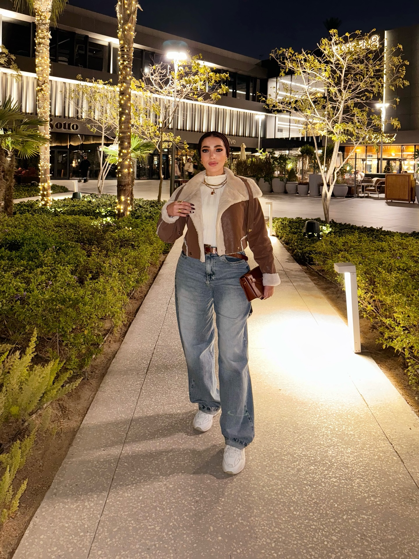 Cozy Jacket With Baggy Jeans and Head Warmer