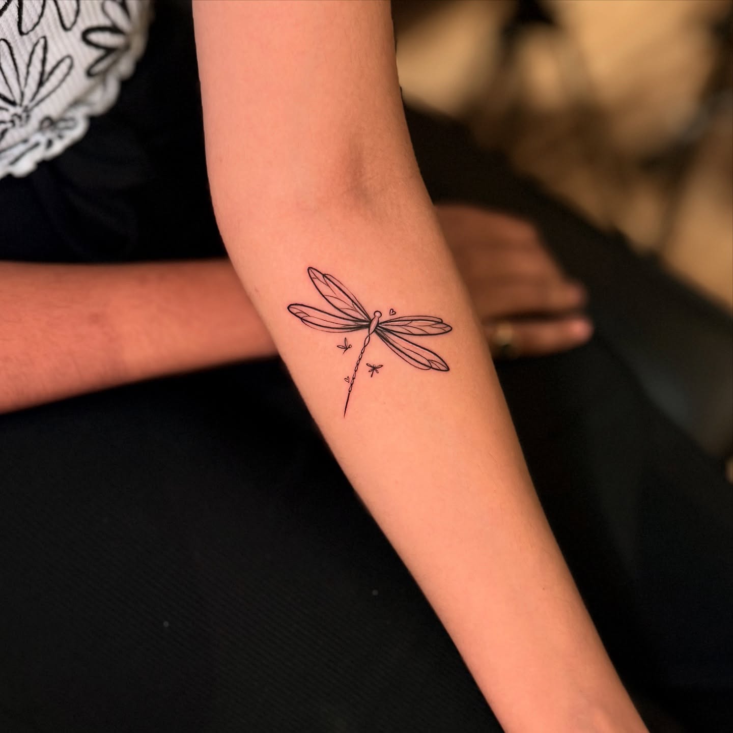 Delicate Dragonfly With Tiny Hearts