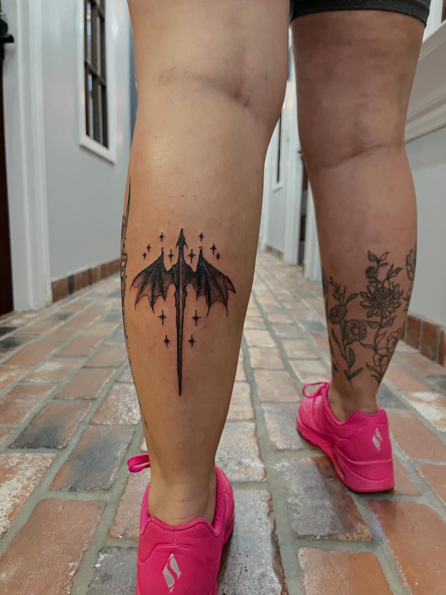 Dragon and Flower Tattoo