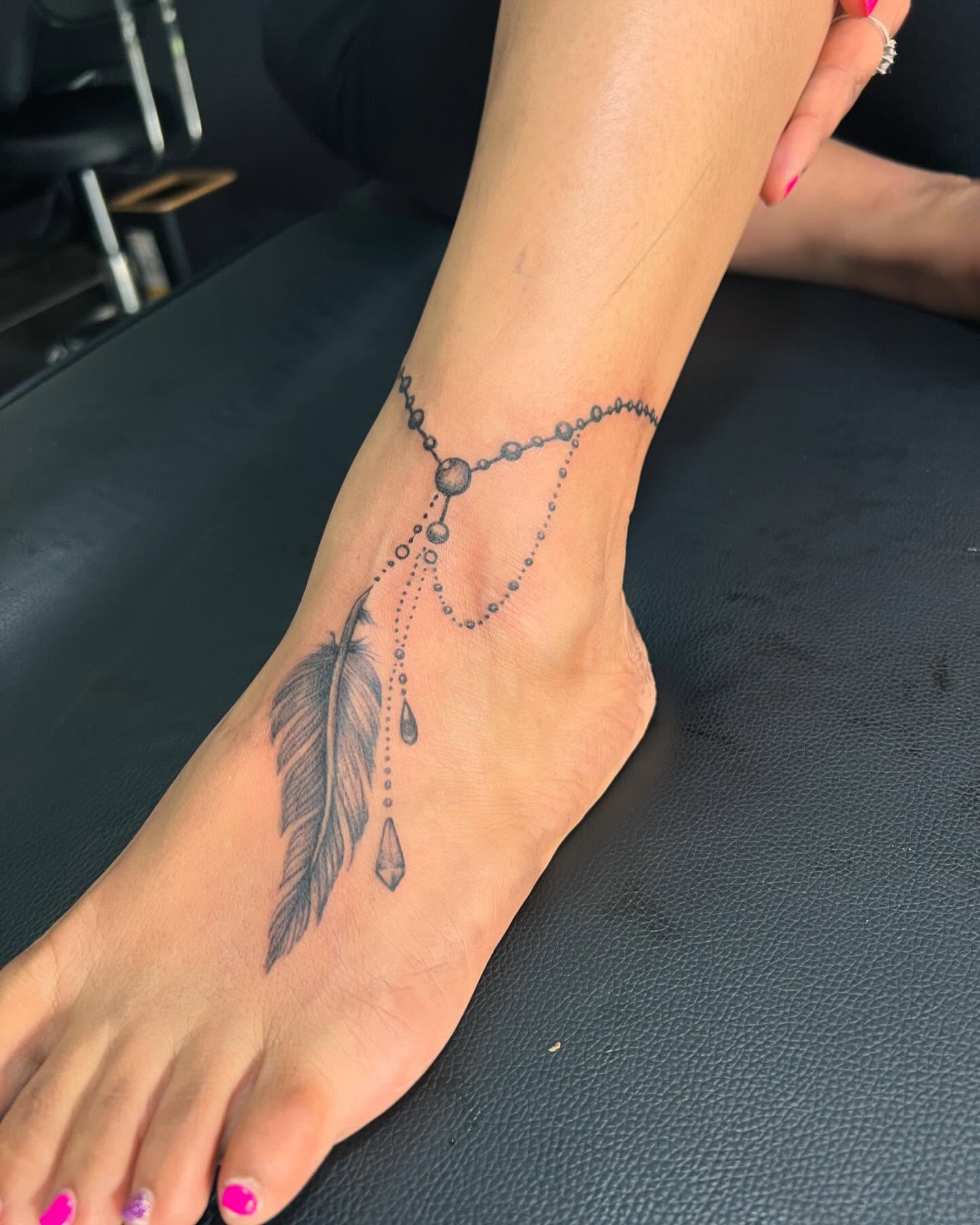 Feather Anklet Tattoo