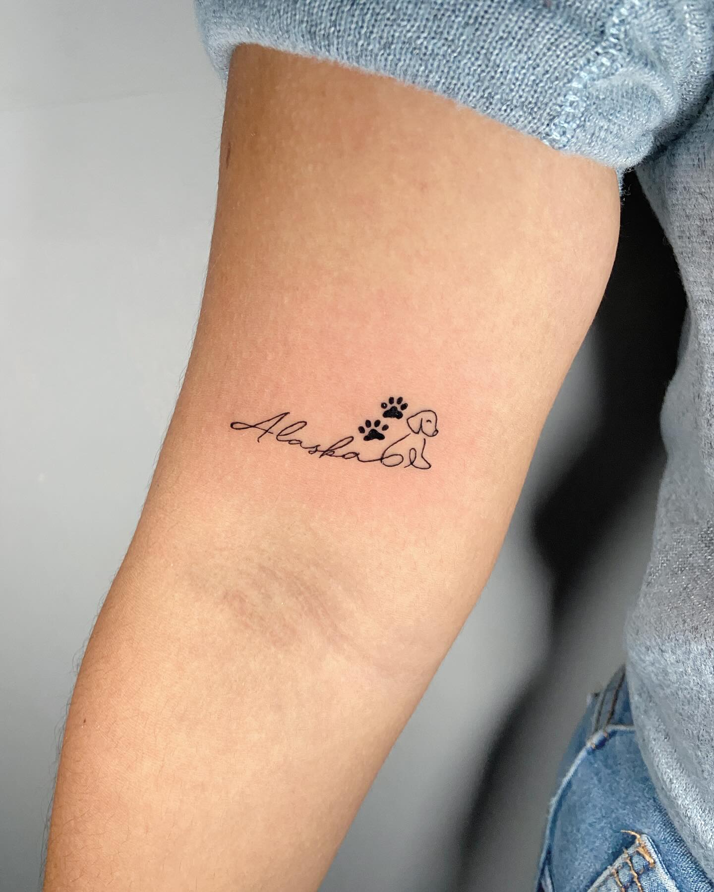Dog Name Minimalist Tattoo